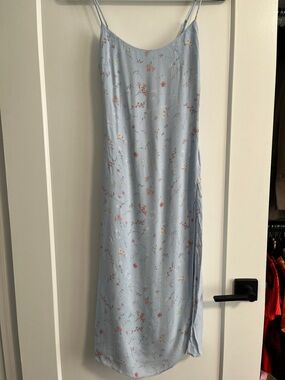 Wilfred Light Blue Floral Maxi Slip Skirt